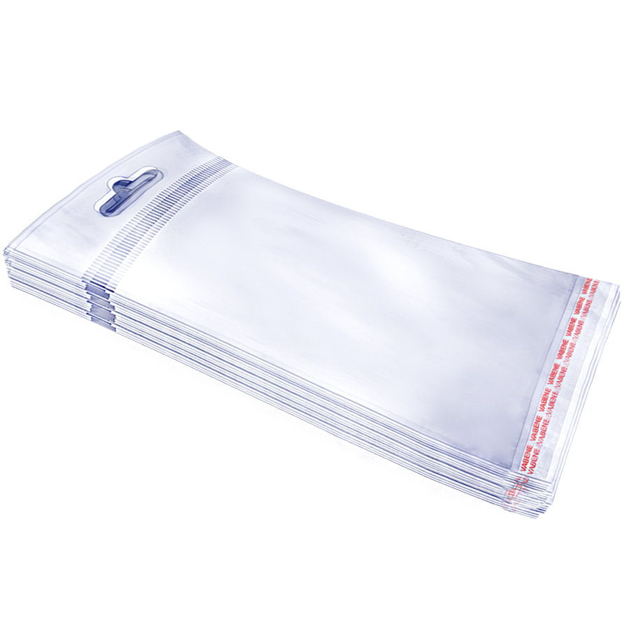 Embalagem 80 x 150 Bag c/ adesivo + Furo (Pacote com 100 Uni)