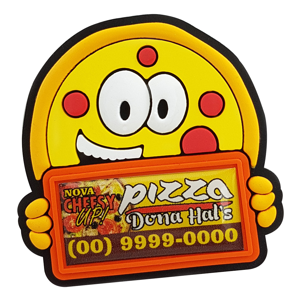 Ímã de Geladeira Pizza com a sua logo