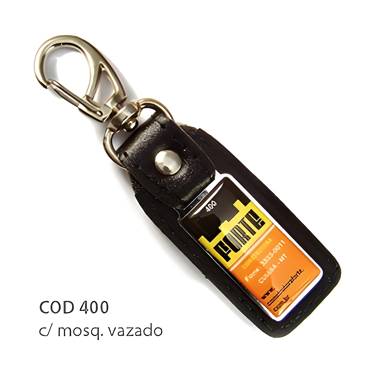 Chaveiro de Couro Sintético com a sua logo – Cód. 400