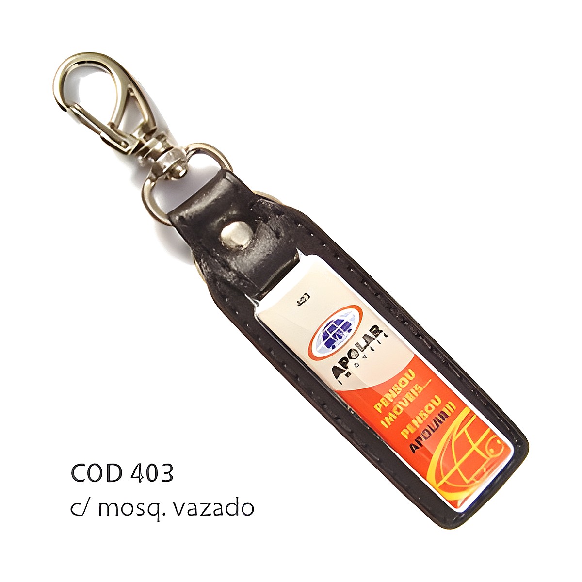 Chaveiro de Couro Sintético com a sua logo – Cód. 403