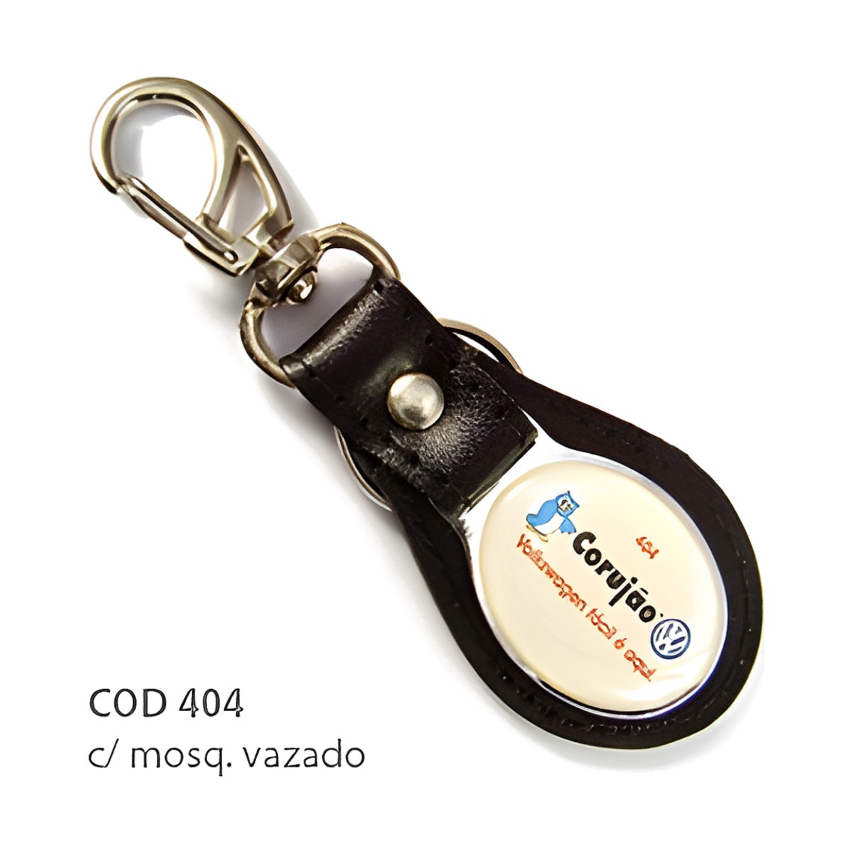Chaveiro de Couro Sintético com a sua logo – Cód. 404