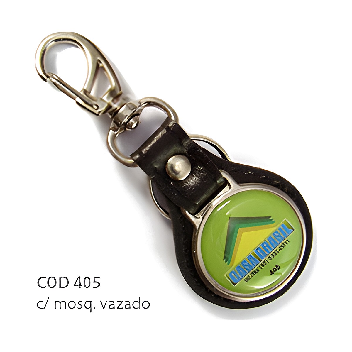 Chaveiro de Couro Sintético com a sua logo – Cód. 405