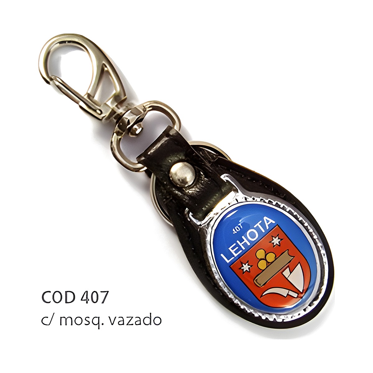 Chaveiro de Couro Sintético com a sua logo – Cód. 407