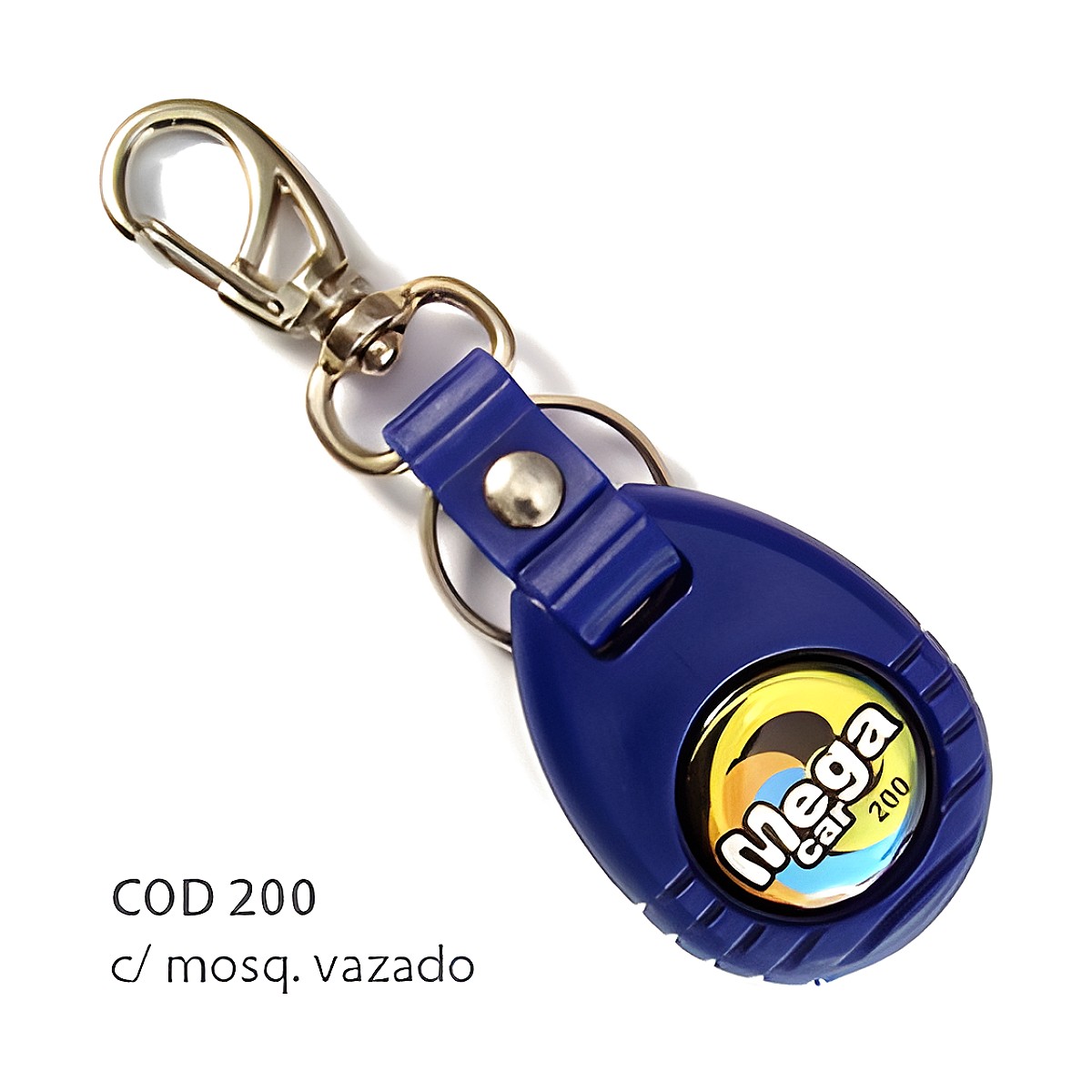 Chaveiro Emborrachado Azul Fosco com a sua logo