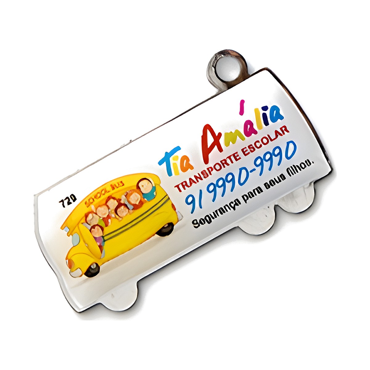 Chaveiro Chapinha Ônibus com a sua logo