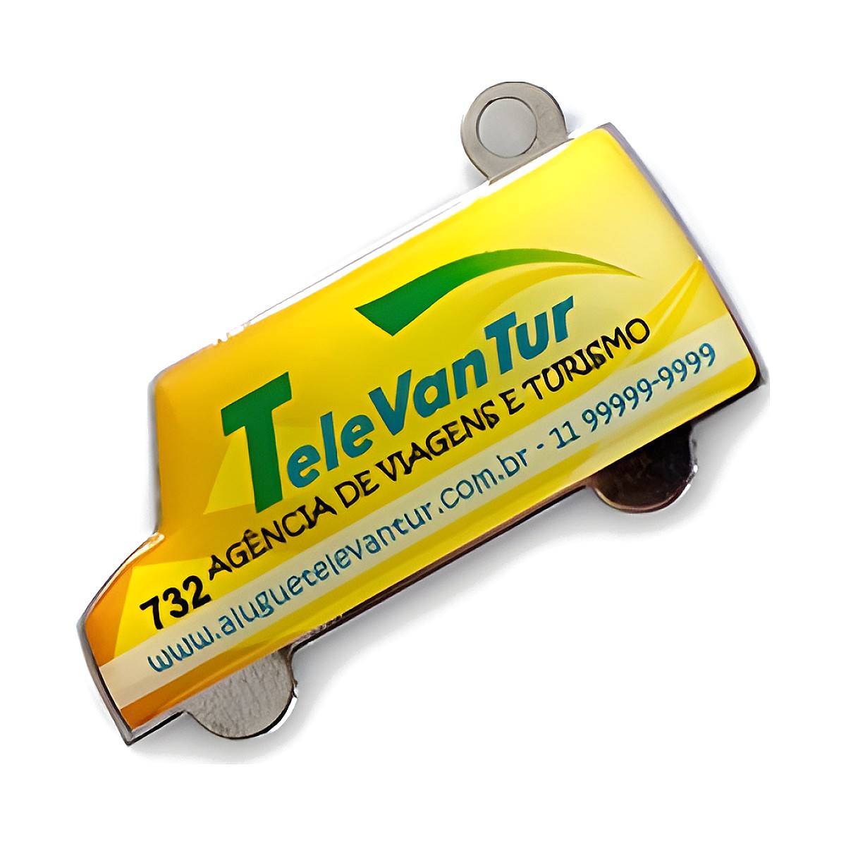 Chaveiro Chapinha Van com a sua logo