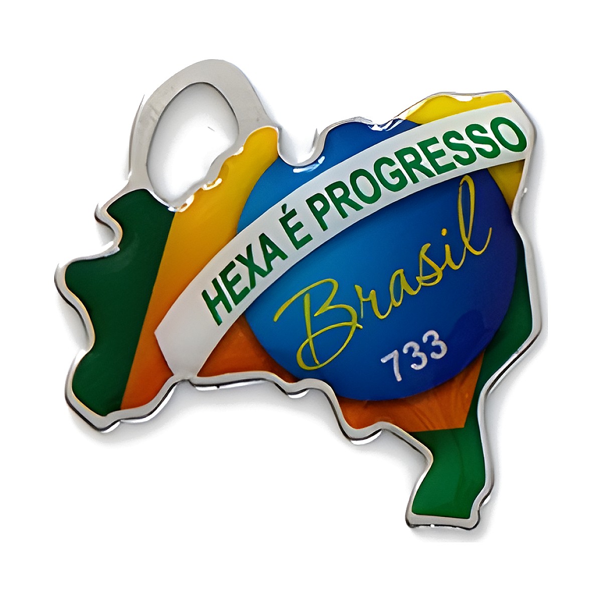 Chaveiro Chapinha Mapa do Brasil com a sua logo