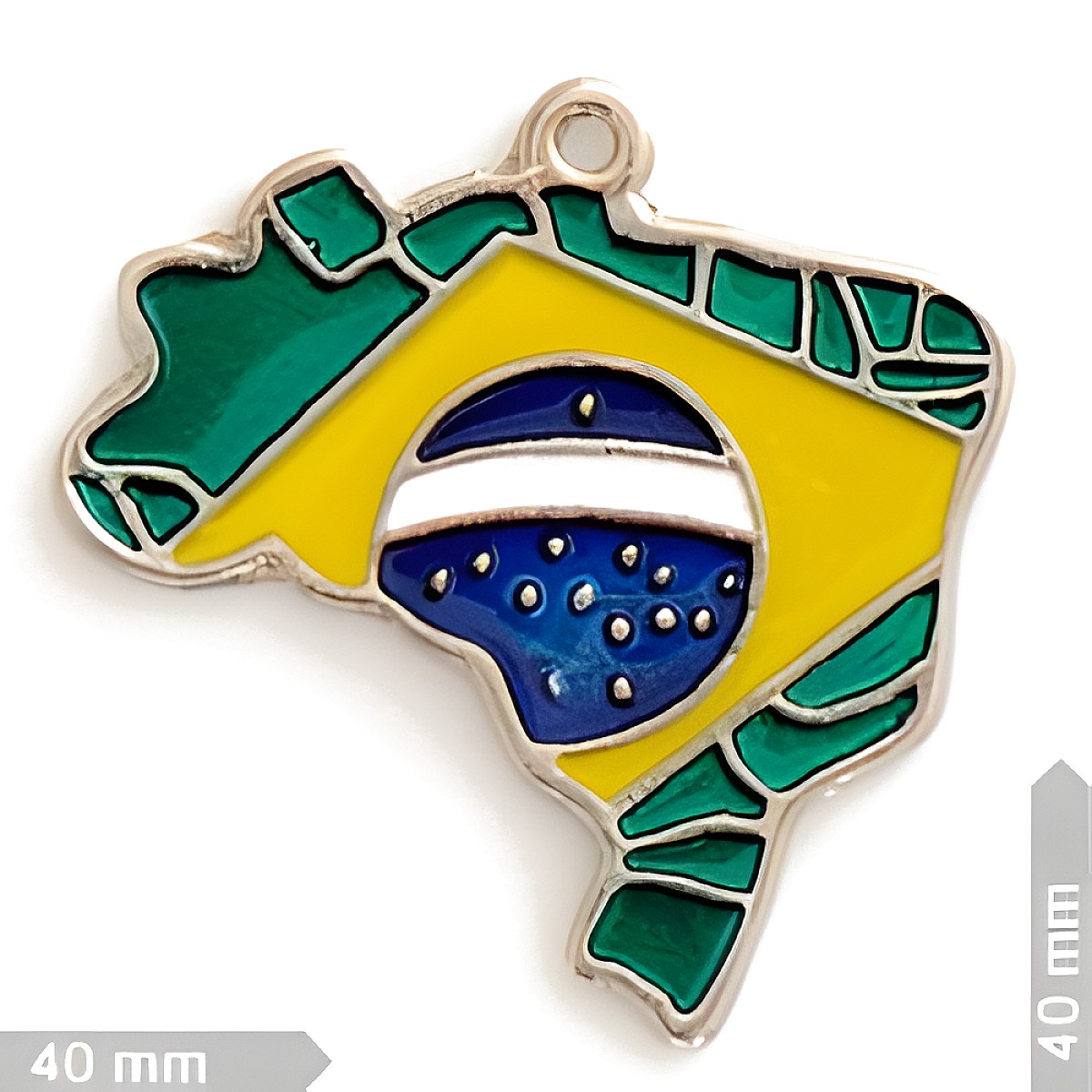 Medalha Metálica Mapa Brasil