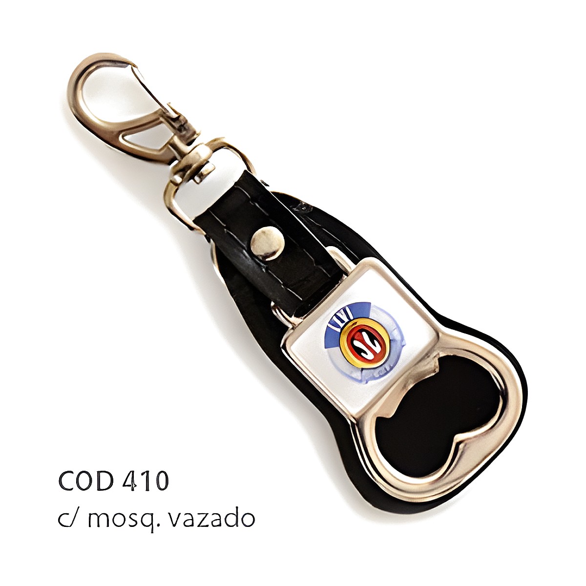 Chaveiro de Couro Sintético Abridor com a sua logo