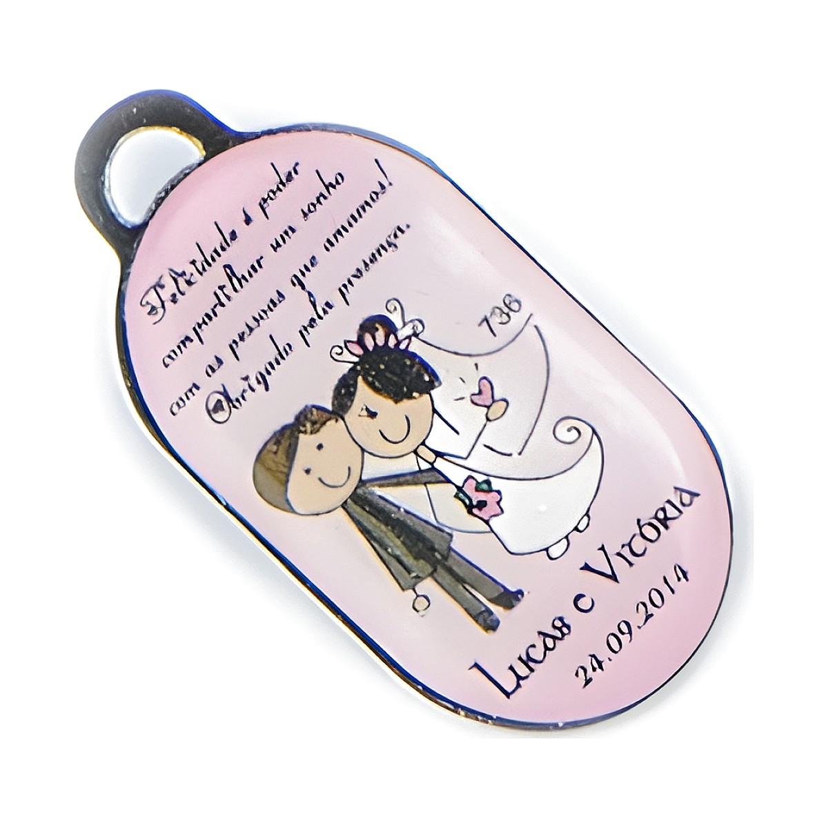 Chaveiro Chapinha Oval Vertical com a sua logo – Cód. 736