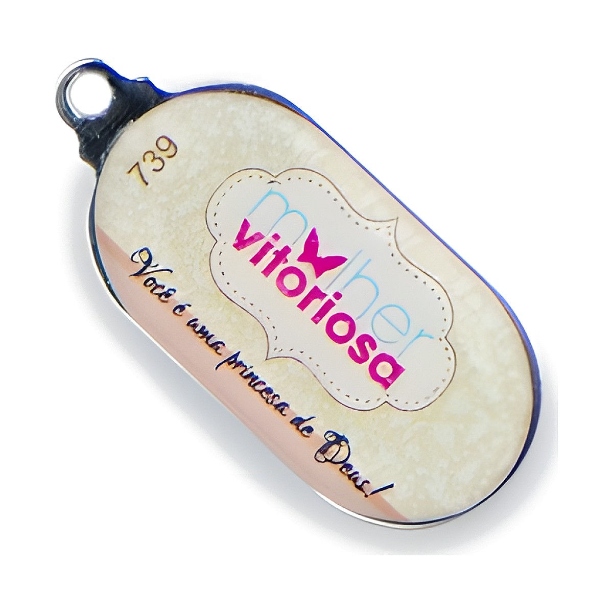 Chaveiro Chapinha Oval Vertical com a sua logo – Cód. 739