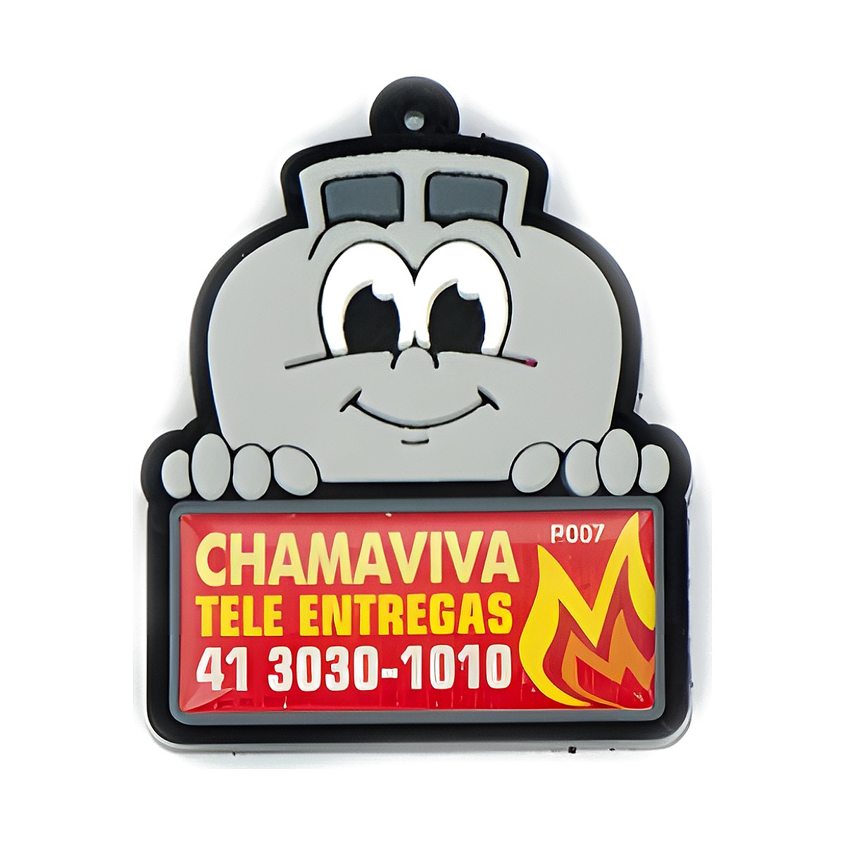 Chaveiro Emborrachado Gás Carinha com a sua logo