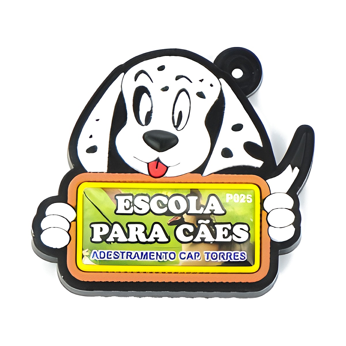 Chaveiro Emborrachado Dalmata com a sua logo