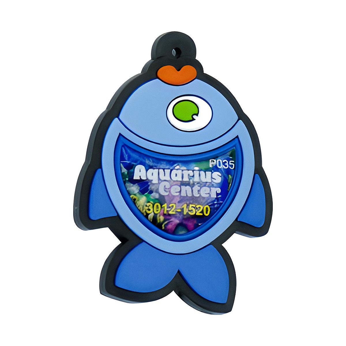 Chaveiro Emborrachado Peixinho com a sua logo