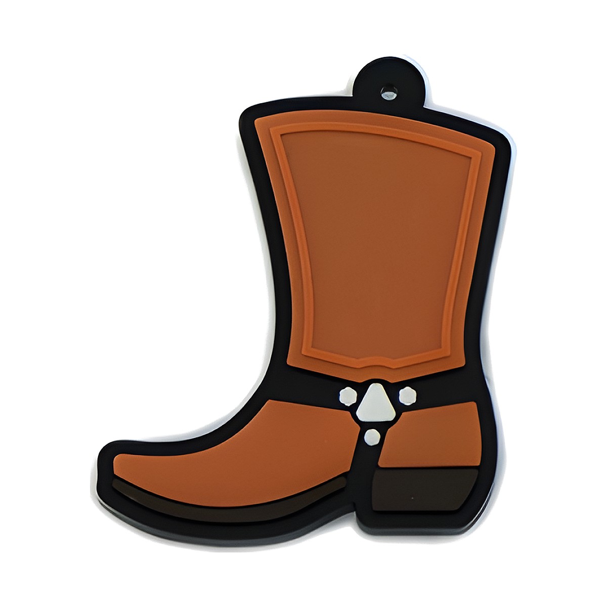 Chaveiro Emborrachado Bota Cowboy com a sua logo