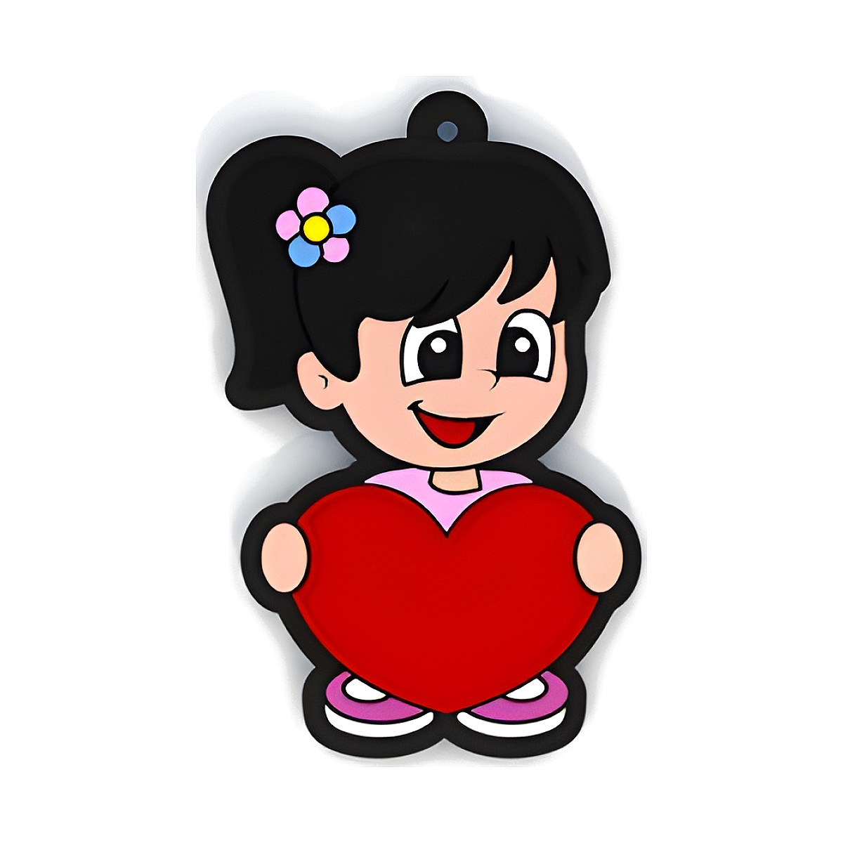 Chaveiro Emborrachado Menininha Feliz com a sua logo