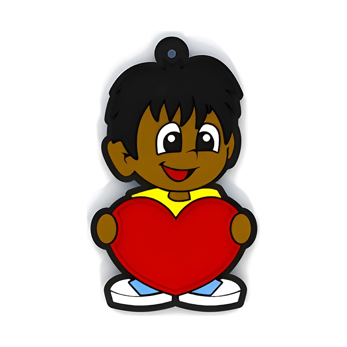 Chaveiro Emborrachado Menininho Feliz com a sua logo