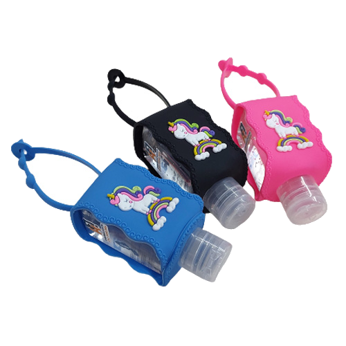 Chaveiro Porta Álcool em Gel Unicórnio